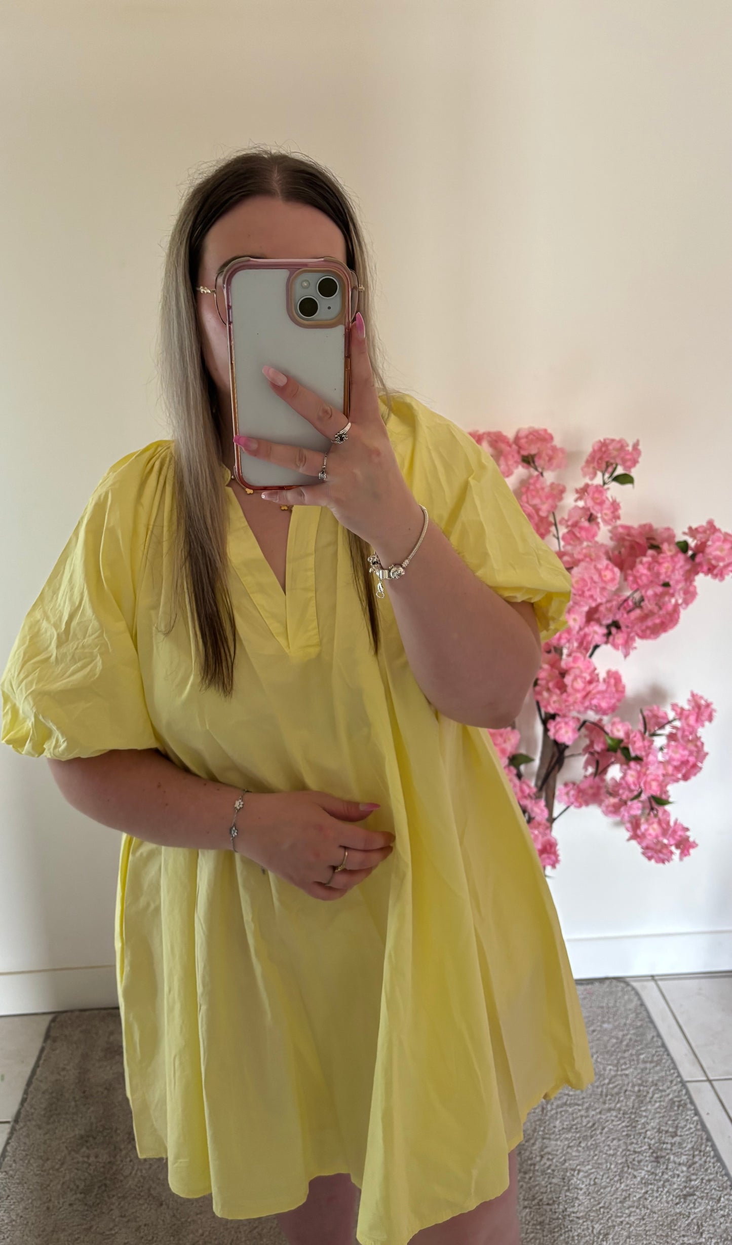 Robe courte jaune