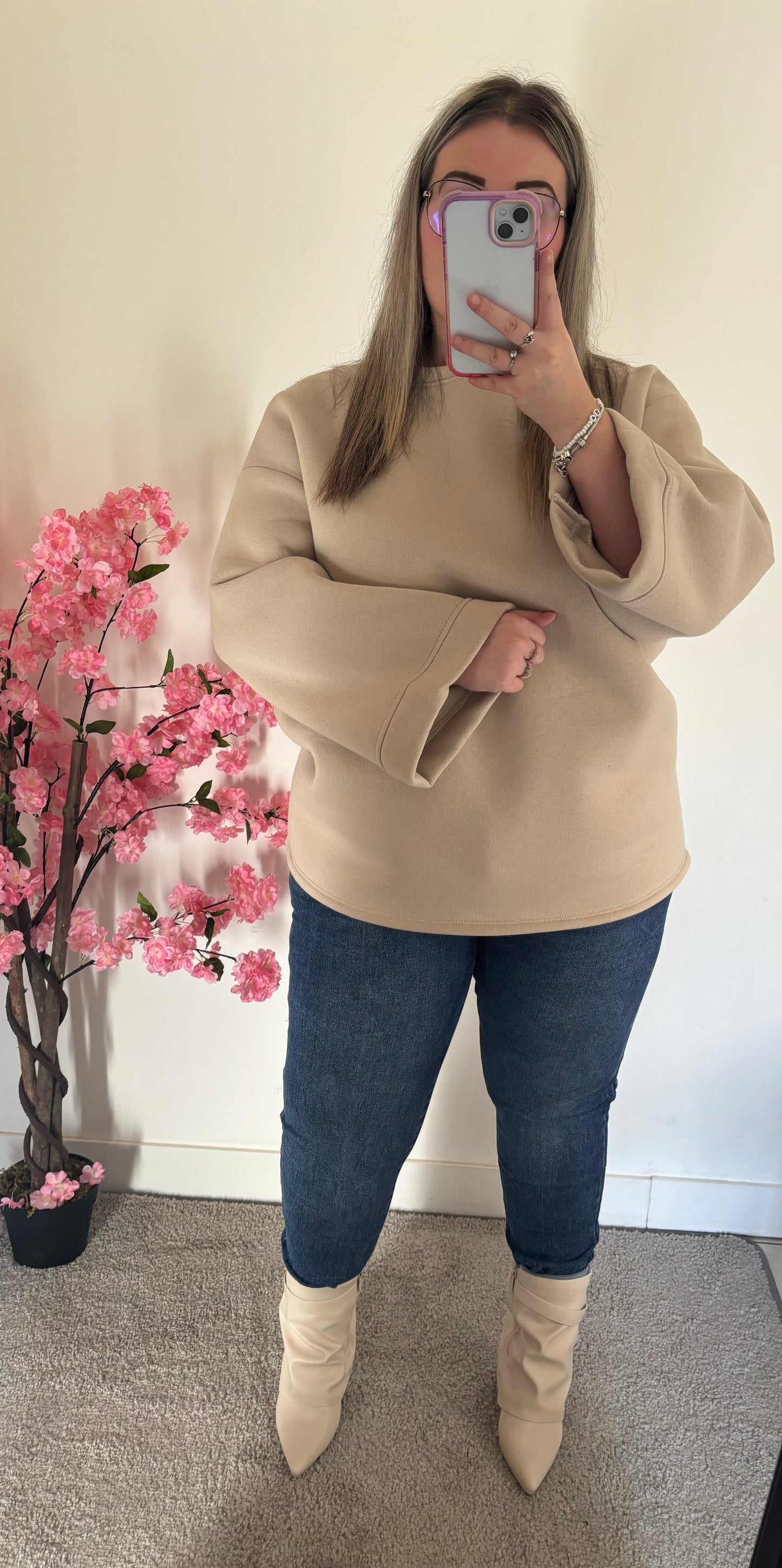 Pull OVERSIZE beige